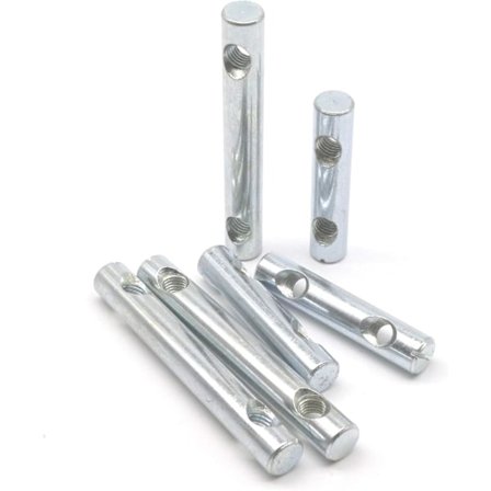 6 stk. 2 huller M8 tøndemøtrik - Slidsmøtrik til møbler