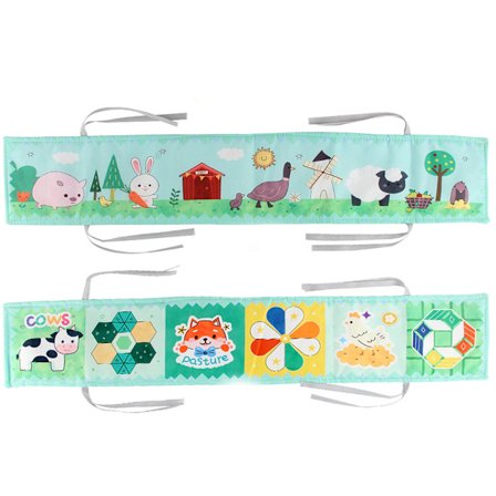 Värikäs pedagoginen kangaskirja vauvalle - Aktiviteettilelu, oppimislelu niskalihasten harjoittamiseen ja näön kehitykseen_yux