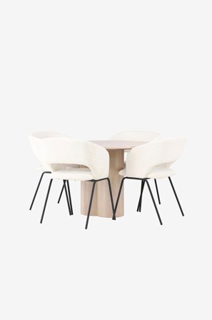 Venture Home - Matgrupp Olivia med 4st stolar Day - Vit - Matgrupp 4 personer - Från Homeroom