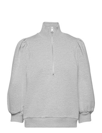 Nankitagz Ss Zipper Sweatshirt Grey Gestuz