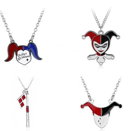 Pakke Harley Quinn Anime Halskjede Smykker Anheng Cosplay Tilbehør Julegave