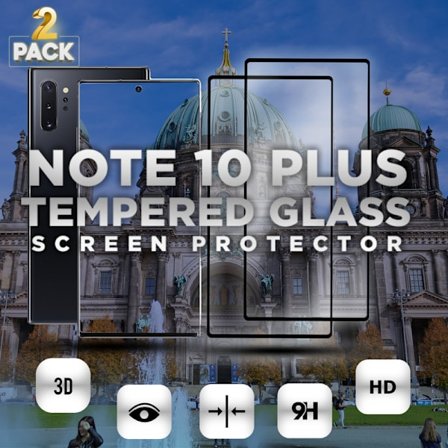 2-Pack Samsung Note 10 Plus - Härdat glas 9H - Super kvalitet 3D