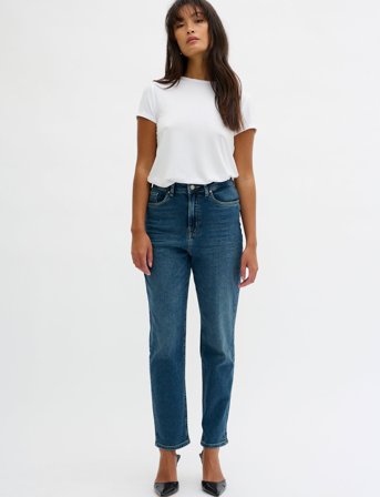 My Essential Wardrobe 34 The Mom 107 Xhigh Straight Y - Blue - 25 x 29