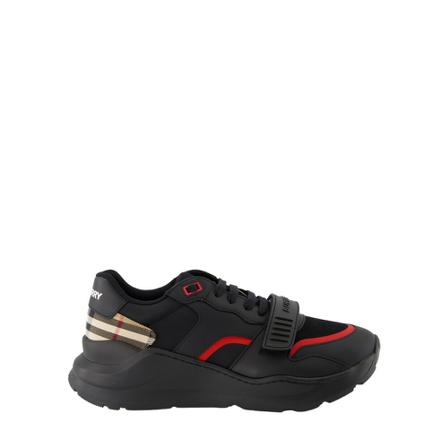Burberry, Ramsey Sneakers Zwart, Heren, Maat:41 EU,leer,print