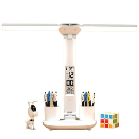 LED Klokke Bord Lampe USB Oppladbar Dimbar Skrivebord Lampe Sammenleggbar Øyebeskyttelse Lese Natt Lys