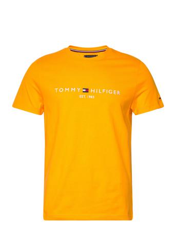 Tommy Logo Tee T-shirts Short-sleeved Gul Tommy Hilfiger