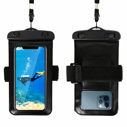 Vattentätt Mobilfodral PVC Armband 6.5" - Svart