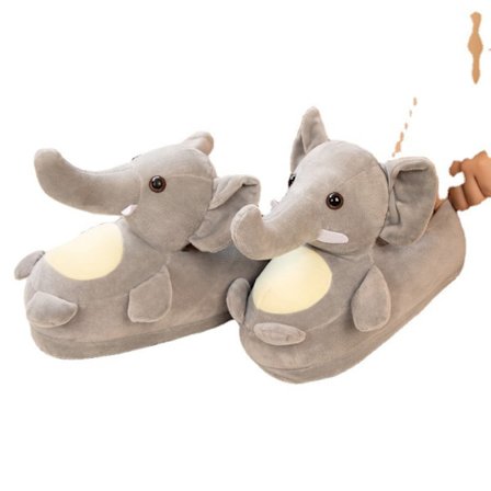 Dyresko elefant tøfler vinter husholdning varme sklisikre bomull tøfler