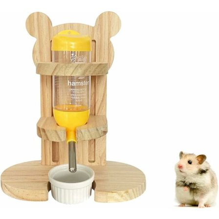 Vannbeholder for gnagere, 80 ml gnagerflaske på stativ, vanndispenser for små dyr, hamster, marsvin, kanin, rotte, ilder, gerbil, chinchilla