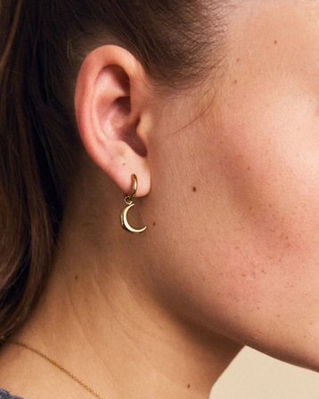 Edblad New Moon Hoops Gold Guldfärg Sieraden Meisjes - Kids Brand Store
