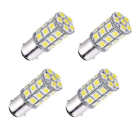 4-pak Ba15d 5050 27-smd Led Super Hvid Bil Marine Båd Rv Camper Lys [db]
