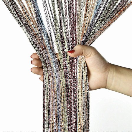 Dörrgardin med trådar, rumsavdelare med tofsar för vägg- och fönsterdekoration