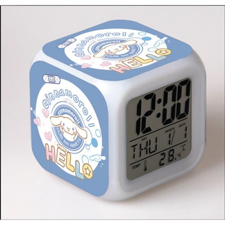 Liten storlek 3" 8cm, sydd, animation, digital LED-väckarklocka