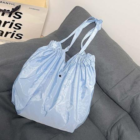 Miljøvenlig indkøbstaske Sammenfoldelig indkøbstaske LYSEBLÅ Light Blue