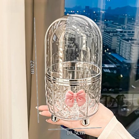 ING Luksuriøs roterende kosmetikkorganisator av høy kvalitet - lett, stor kapasitet og vakkert designet (transparent).