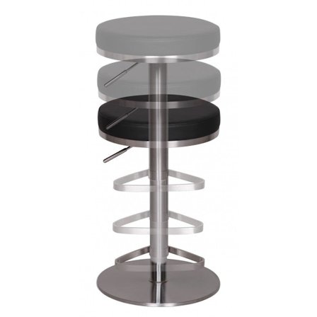 Rootz Durable M7 Barstol rostfri svart stol modern pall justerba