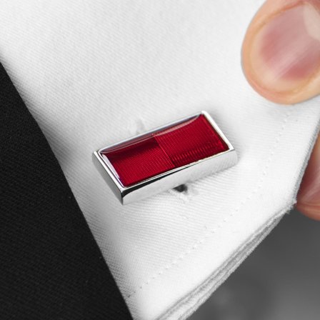 Botões de Punho Vermelho Brilhante for Men