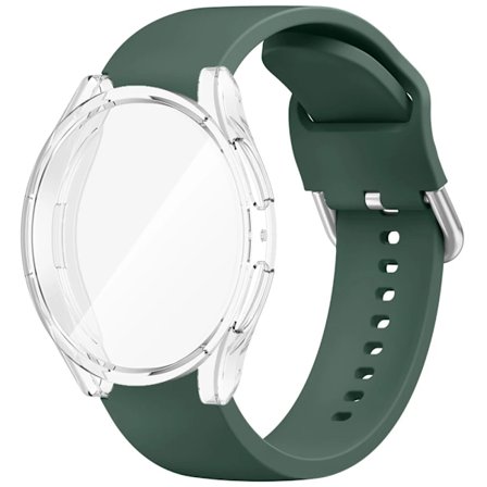 TPU-fodral + silikonarmband för Samsung Galaxy Watch 4 5 6 7 40mm 44mm Armband Skärmskydd Stötfångare för Galaxy Watch 4 5 6 7
