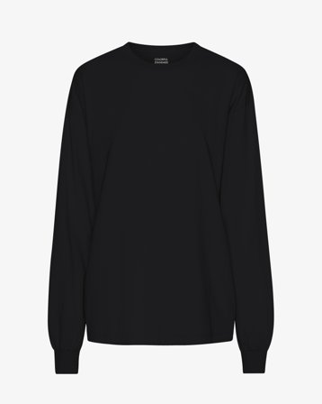 Oversized Organic LS T-Shirt - Deep Black M