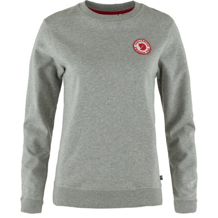 Fjällräven Women's 1960 Logo Badge Sweater in Grey/Melange | Size: 2XS, Organic Cotton