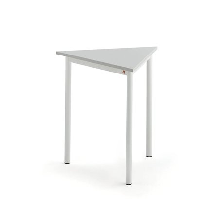 Table SONITUS TRIANGEL, 700x700x720 mm, grey high pressure laminate, white