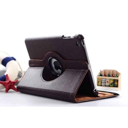 Etui for iPad Pro 12.9" 2015/2017 kaffe litchi tekstur roterende støtte justerbart hvile stativ
