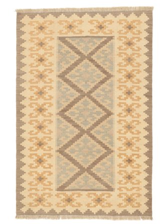 Ljus Nomad Kelim Matta Handvävd 100X149 Orange/Beige Persien