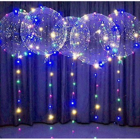 10 kpl LED-valopallot paristoilla, monivärinen iso koko kirkkaat Bobo-pallot heliumille tai ilmalle (10 kpl)