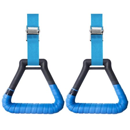 2 stk Gym Rings Turnringer, trekantet pull-up ring med justerbar blå