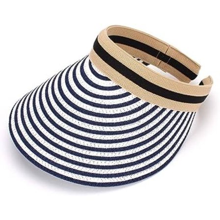 Dames Visir, Anti UV Solvisir Kasket, Bredbremmet Strandhat, Solbeskyttende Kasket, UPF50+, til Udendørs Fritid, Strandrejser, Løbeture