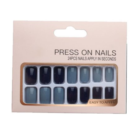 IC Korta enfärgade naglar för kvinnor Gelpress på naglar nagelfil style 5