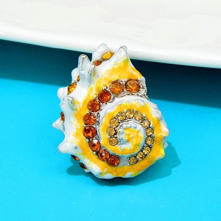 Conch Brosjer Emaljert Pin GUL