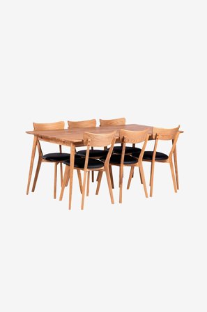 Stenexpo - Ruokailuryhmä Alborg ja tuolit Växjö, 6 kpl - Ruskea - Ruokailuryhmä 6 hengelle - - Homeroom