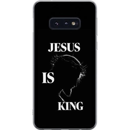 Yhteensopiva Puhelinkuori Samsung Galaxy S10e Värikkäitä kawaii-hahmoja pinottuna pystysuunnassa violetilla taustalla, pehmeillä muodoilla ja leikkisä