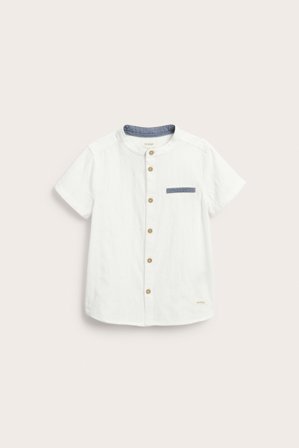 Newbie | Koszula z tkaniny, z krótkimi rękawami Offwhite 92 | Offwhite