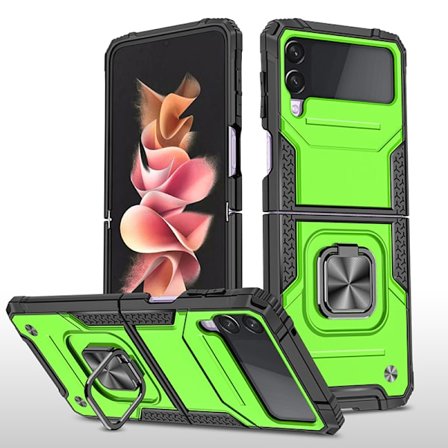 QU-Luxury Taitettava Jalustateline Kotelo Z Flip 3 4 5 Taitettavalle Matkapuhelimen Kuorelle Jalustalla Samsung Z Flip 3:lle