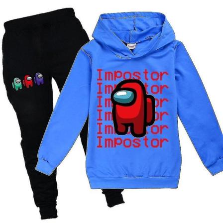 Play Among Us Barnedress for Barn - Hoodie og Bukse - Impostor Antrekk Navy Blue 2-3 Years
