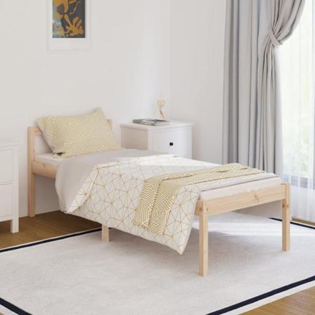 Vidaxl Sängram Massivt Trä 75x190 Cm 2ft6 Brun