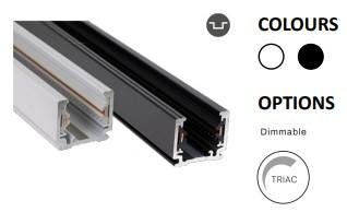 Powergear Mini 1PH 1 Schiene 230V, Schwarz, 1 meter