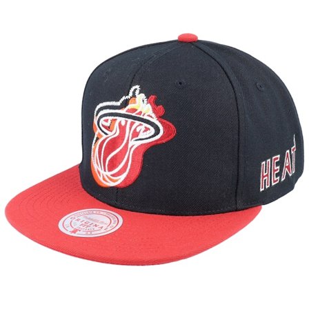 Mitchell & Ness - Negro snapback Gorra - Miami Heat Logo Blur Black/Red Snapback @ Hatstore