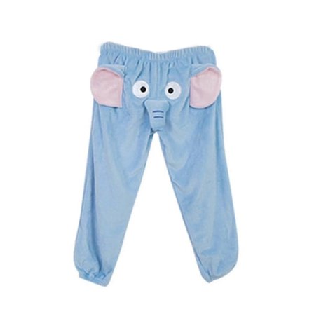 Sjove Elefant Bukser Dame Herre Lounge Bukser Hjem Plys Par Pyjamas Bukser Gave Til Kæreste Blue L
