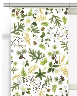 Panellængde Gran og blomst Hvid