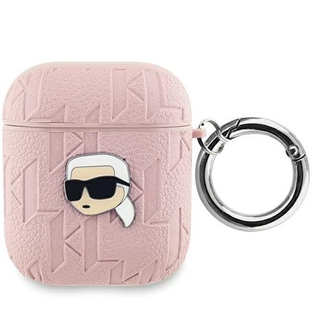 Karl Lagerfeld Monogram Karl Head-etui for AirPods 1 / 2 - rosa
