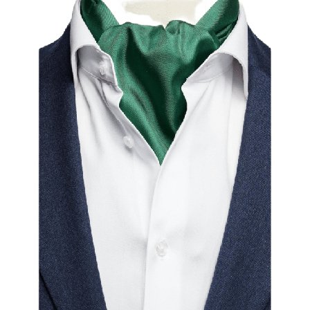 John Henric Silk Single Pointed Ascot Plain Kostymtillbehör Herr Grön ONESIZE