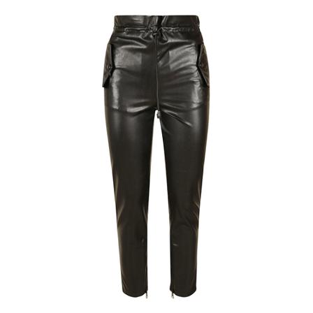 Ermanno Scervino Leather Bukser Sort, Dame Læderbukser