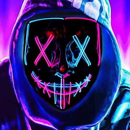 Maske LED Lys Maske Skrekkmaske for Helge Cosplay Kostyme Maskerade, Karnev_yux