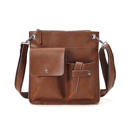 Herrar Messenger Bag Snygg Män Axelväska Trendig Cross Body Bag (brun) (1 st)