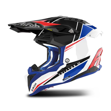 Crosshjelm AIROH Aviator 3 Push Blå/Rød S