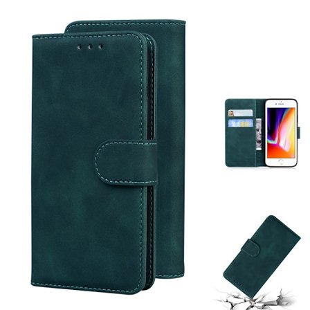 Læder Wallet Stand Phone Case til iPhone 7/8/SE (2020)/SE (2022) - Grøn