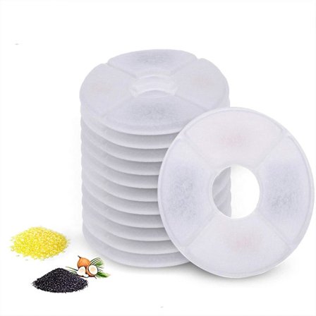 Reservefiltre til Vandfontæne med Harpiks og Aktivt Kul til Kat og Hund, Pakke med 12